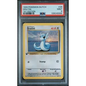 PSA 9 MINT Dratini 1st Edition 26/102 Pokémon 1999 Dutch Base Set (CGC/BGS)
